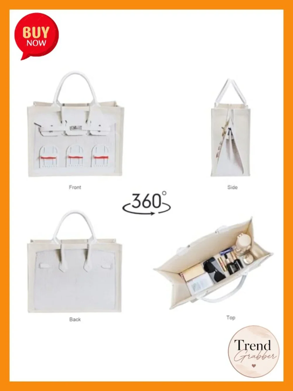 Canvas Tote Bag for Women, Sturdy 16oz Structured Tote for Work Travel Shopping